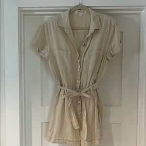 Cloth & Stone Elegant Cream linen romper